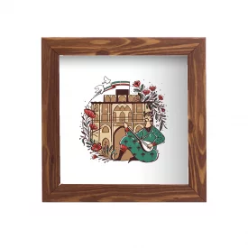 قاب نغمه عالی‌قاپو مربع15*15طرح چوب