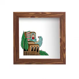 قاب تهمینه مربع15*15طرح چوب