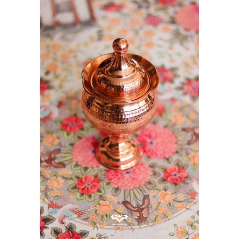 قندان مسی پایه دار