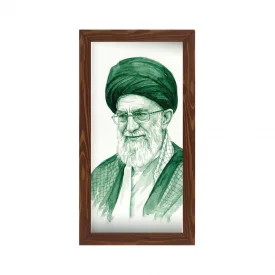 قاب  پی‌وی‌سی نقاشی شهید خامنه ای 03 -  15در30 عمودی