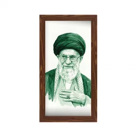 قاب  پی‌وی‌سی نقاشی شهید خامنه ای 01 -  15در30 عمودی