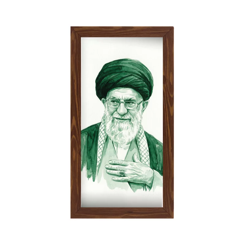 قاب  پی‌وی‌سی نقاشی شهید خامنه ای 01 -  15در30 عمودی