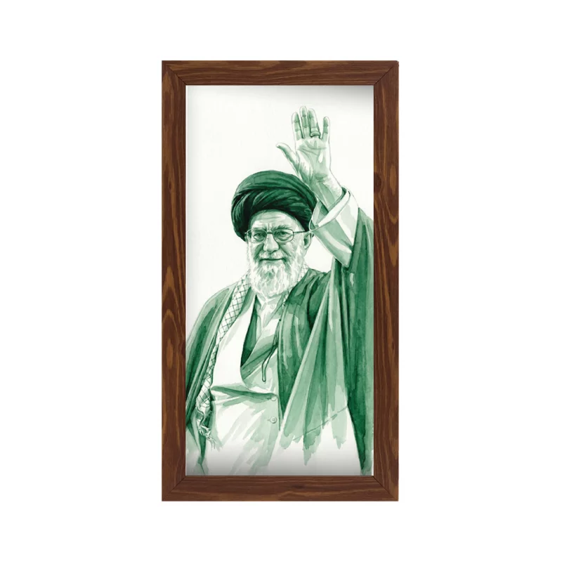 قاب  پی‌وی‌سی نقاشی شهید خامنه ای  02 -  15در30 عمودی