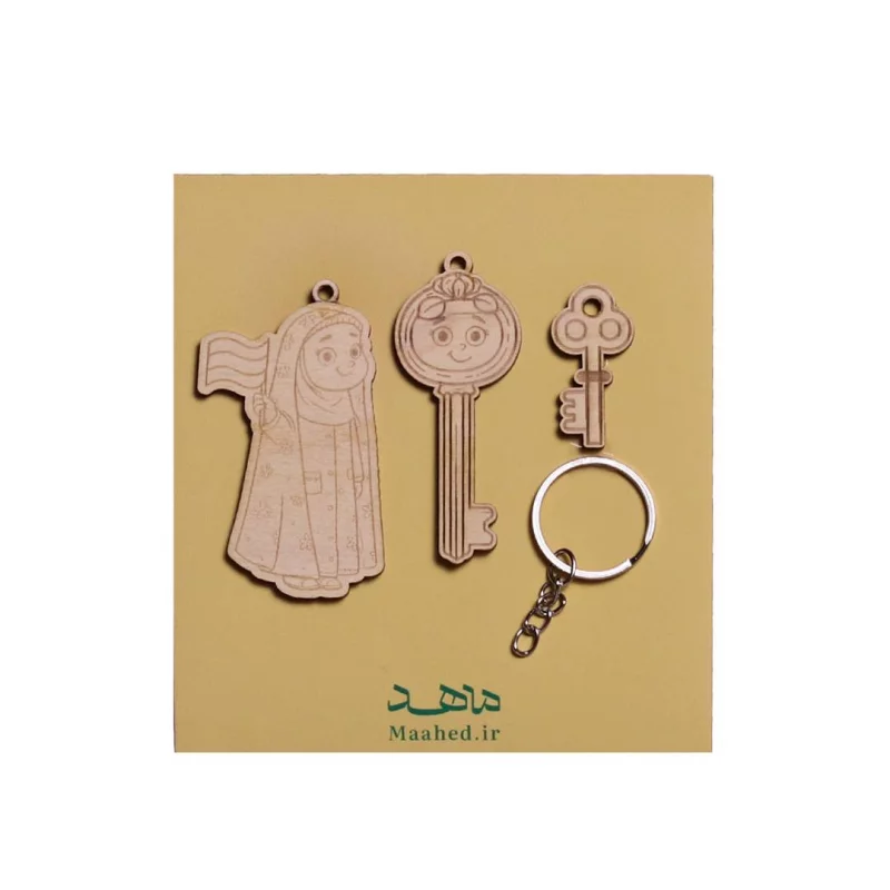 پک دسته کلید  چوبی دخترانه 06  