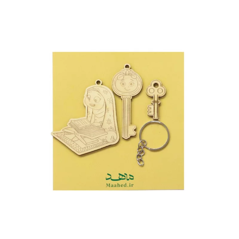 پک دسته کلید  چوبی دخترانه 04  