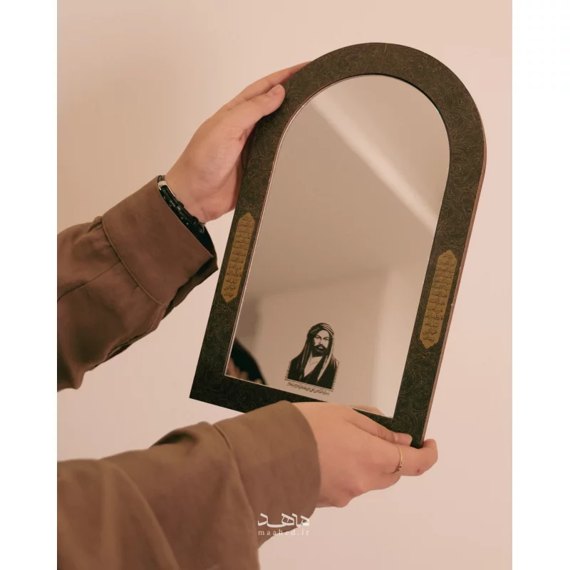 آینه دیواری چوبی تمثال امیرالمومنین سبز 18*30