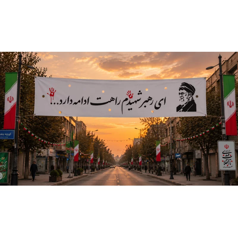 کتیبه متقال دست نویس رهبر شهیدم    160*640