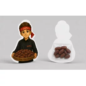 بسته 20 عددی کارت نذری مقوا گلاسه خرما   7.8*6