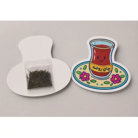 بسته 20 عددی کارت نذری مقوا گلاسه چای روضه   7.7*6.7