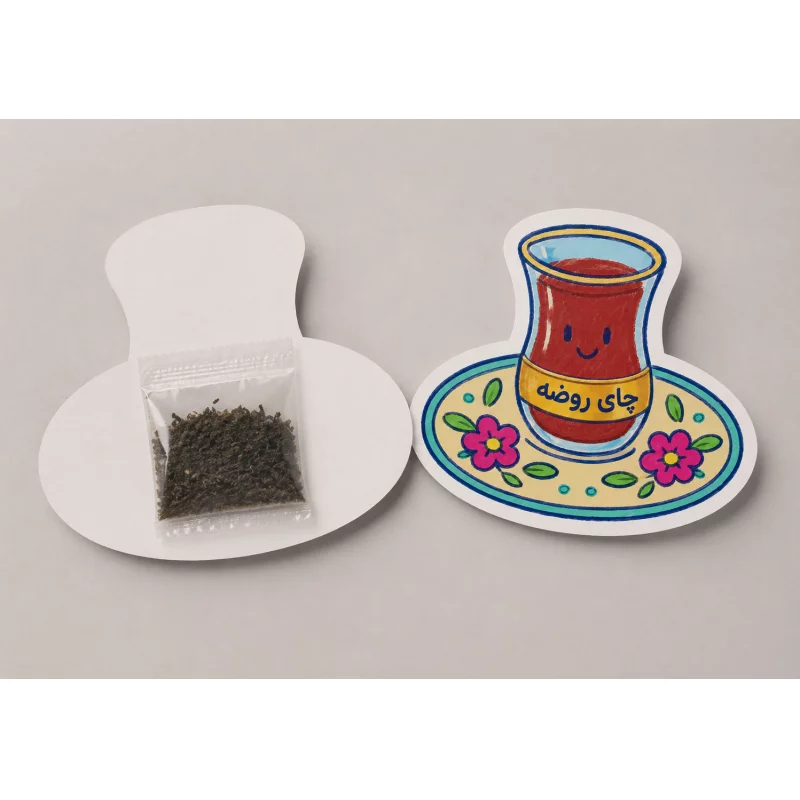 بسته 20 عددی کارت نذری مقوا گلاسه چای روضه   7.7*6.7