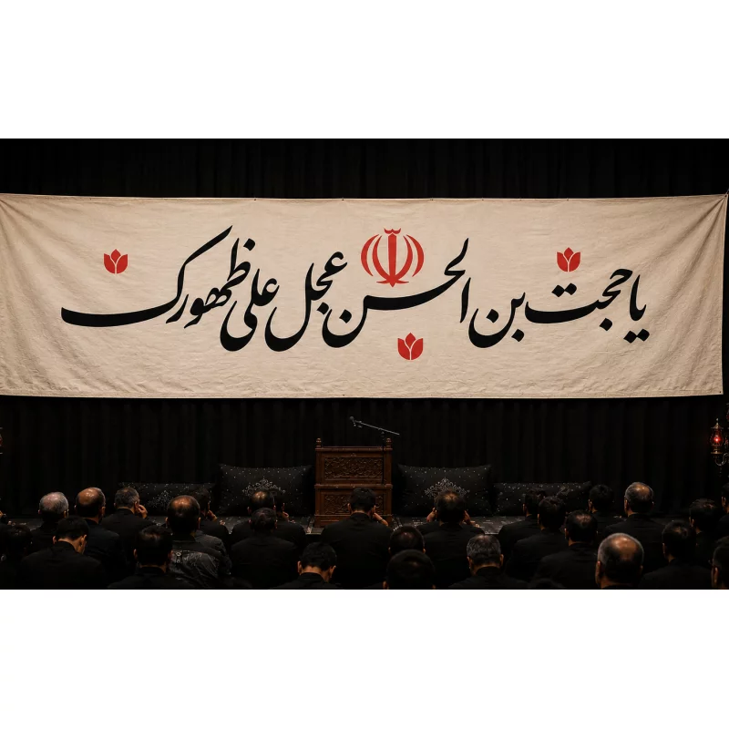 کتیبه متقال دست نویس یا حجت ابن الحسن    160*640