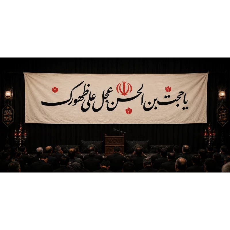 کتیبه متقال دست نویس یا حجت ابن الحسن    160*640