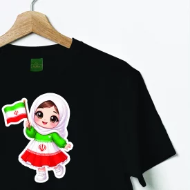 تیشرت کودک پنبه دختر ایران  مشکی