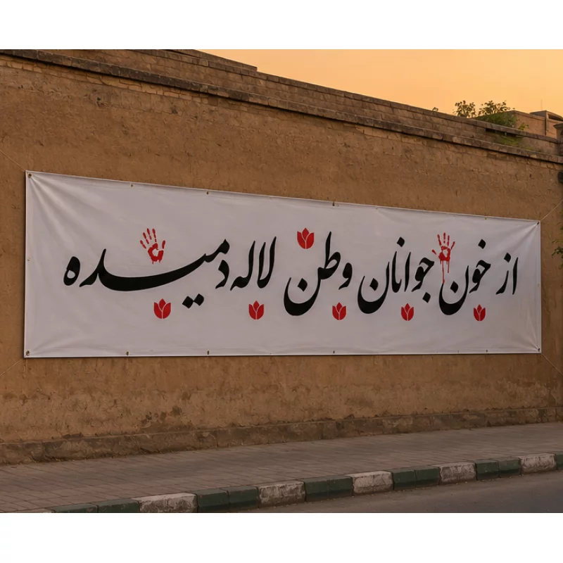 کتیبه مخمل اقتصادی از خون جوانان وطن   140*560