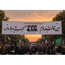 کتیبه مخمل اقتصادی قافله   140*560