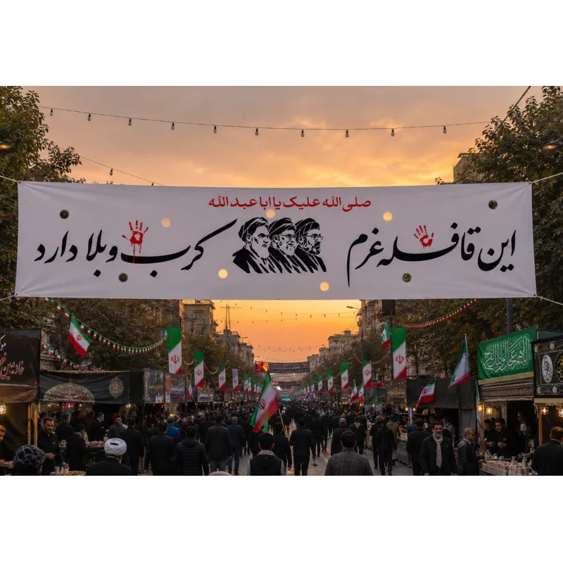 کتیبه مخمل اقتصادی قافله   140*560