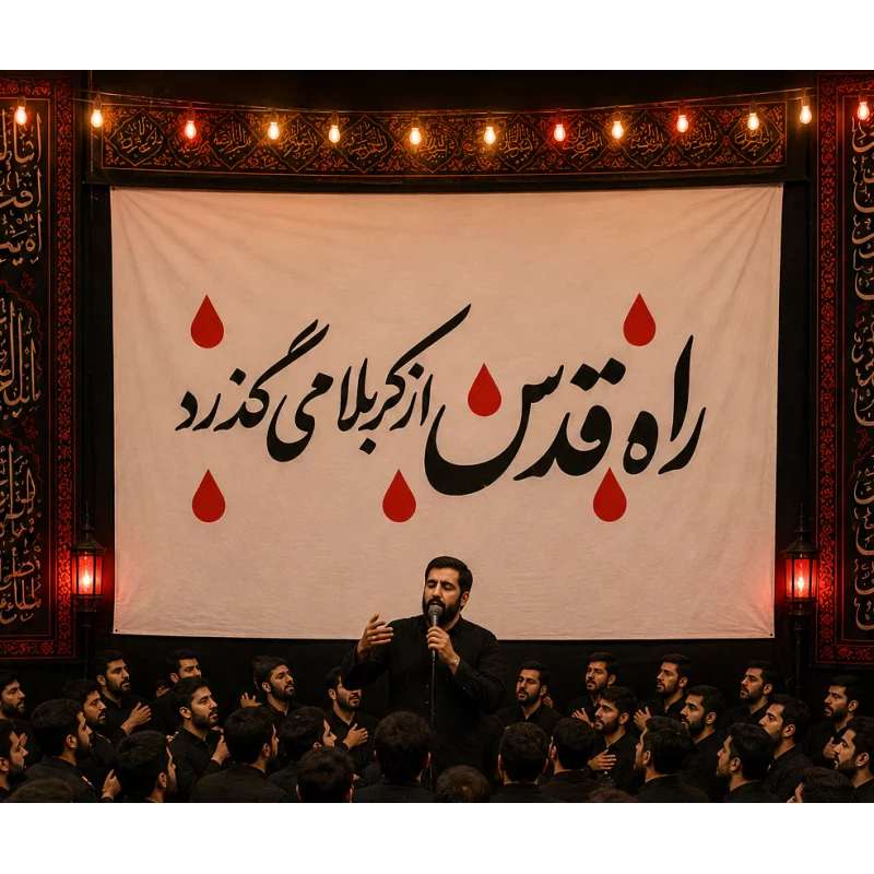 کتیبه مخمل اقتصادی راه قدس   140*262