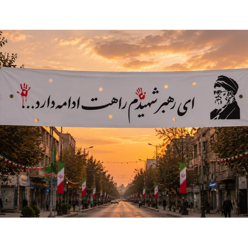 کتیبه مخمل اقتصادی رهبر شهیدم   140*560