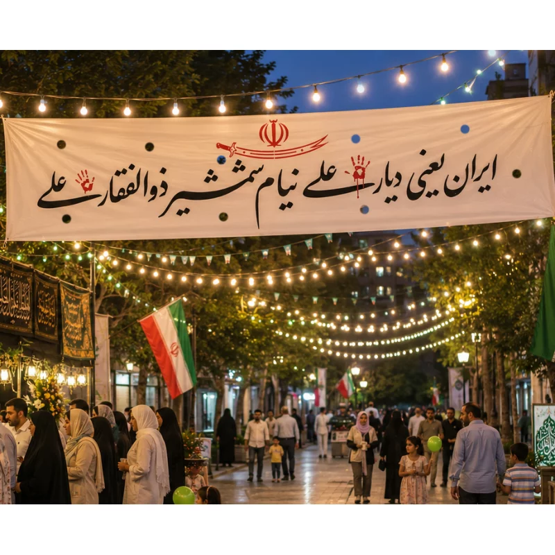 کتیبه مخمل اقتصادی دیار علی   140*560