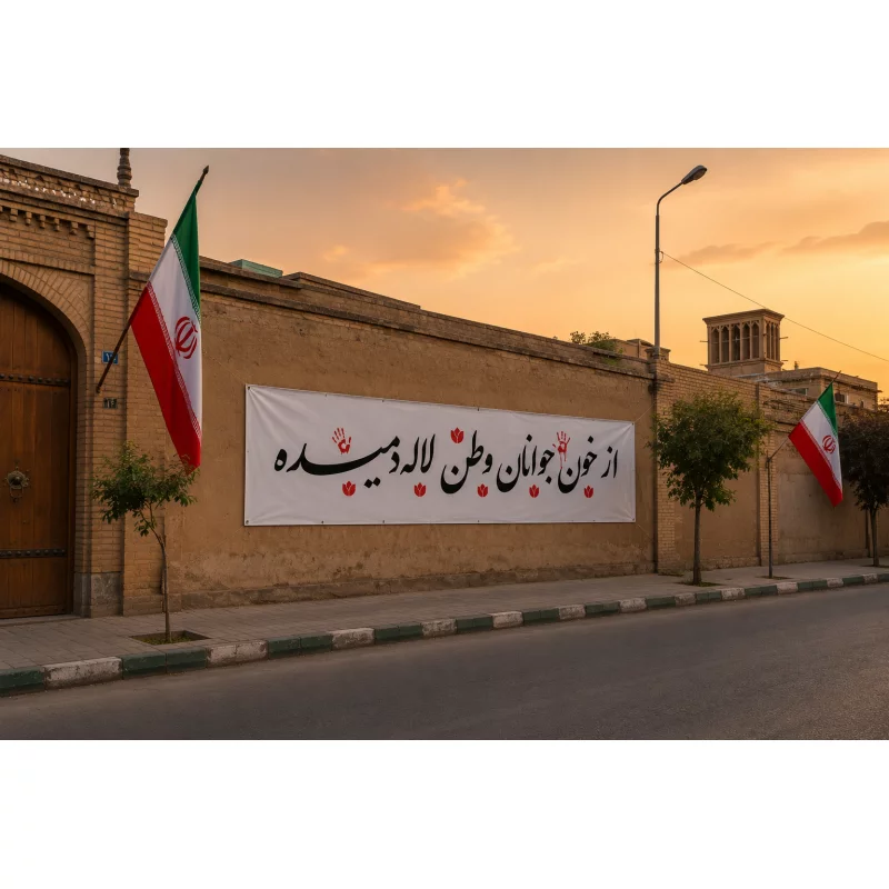 کتیبه مخمل اقتصادی از خون جوانان وطن   140*560