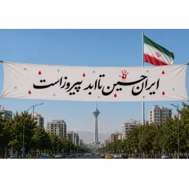 کتیبه مخمل اقتصادی ایران حسین   140*560