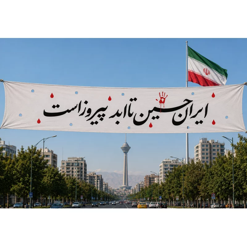 کتیبه مخمل اقتصادی ایران حسین   140*560