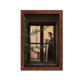 قاب پی‌وی‌سی امام خمینی _نماز 20×30 عمودی